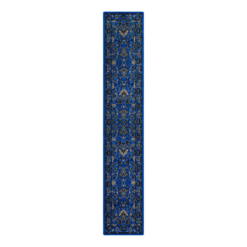 Tapis bleu vif Hanan, Bright Blue, Runner 2'7" x 14'1"