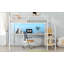 Lit mezzanine double en métal avec bureau-1903797185