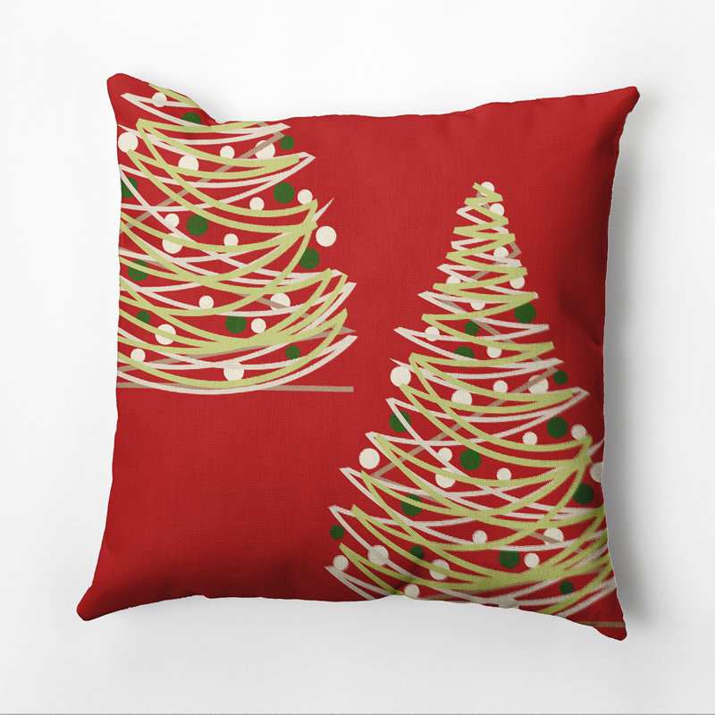 Jump For Joy Reversible Throw Pillow, 16" H x 16" W, Red