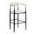 2 Counter Stool - Beige Upholstered With Iron Framework Height Bar Stools (pair) Pu Leather And Long-lasting Frame