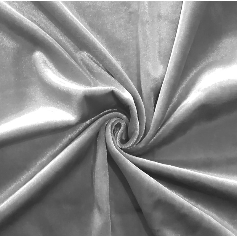 Sergey Velvet Semi Sheer Curtain Pair, 167 W x 182 D cm, Silver