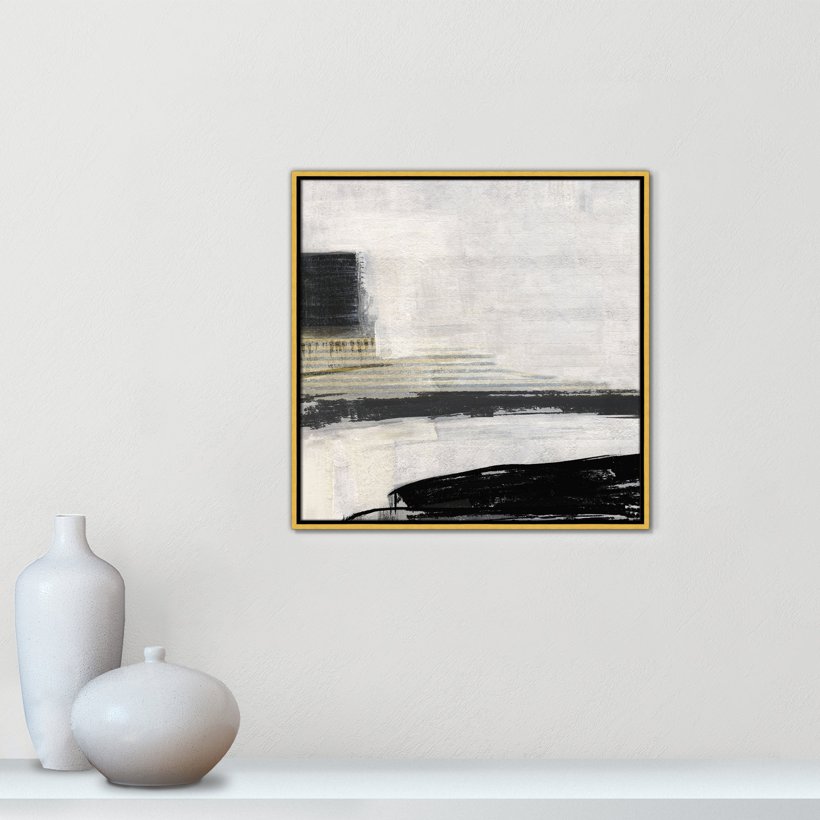 La Bande I Print by Sally Swatland, 25.5" H x 25.5" W, Gold