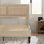 Structure de lit double Kempst, cadre de lit plateforme double rembourré avec tête de lit capitonnée à hauteur réglable, sommier robuste avec lattes de bois, aucun sommier requis, rangement sous le lit-63251646-62437390