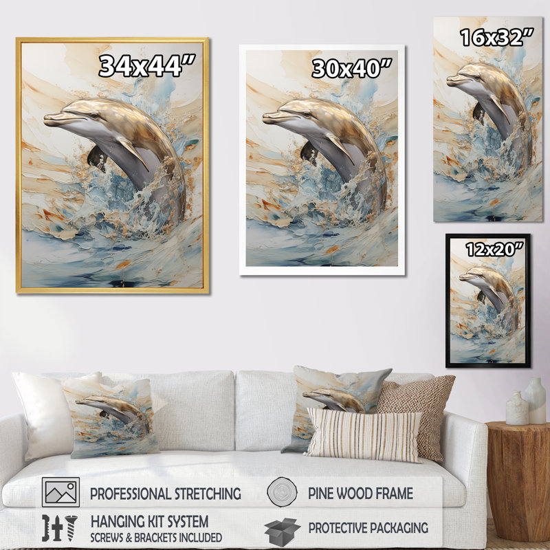 «Beige et doré», impression sur toile, H 32 po x l 16 po x P 1 po, Cadre doré simple