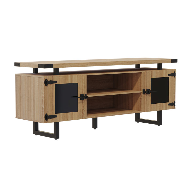 Mirella Low Wall Cabinet Glass Doors, Sand Dune