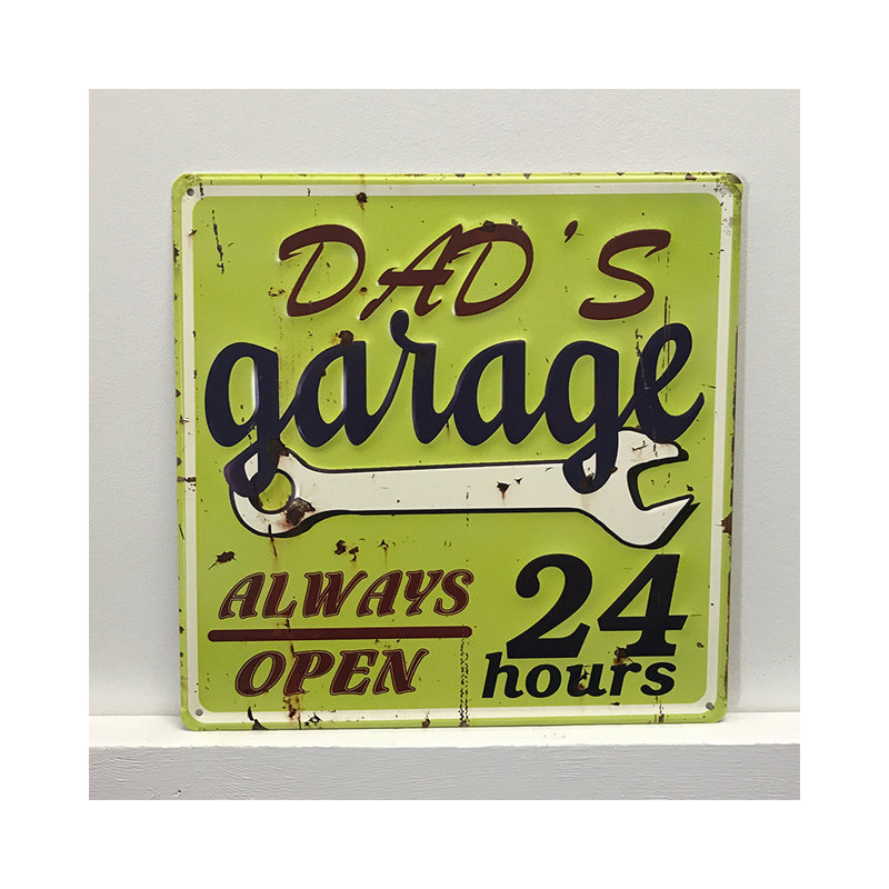 Décoration murale en métal 24 heures pour le garage de papa