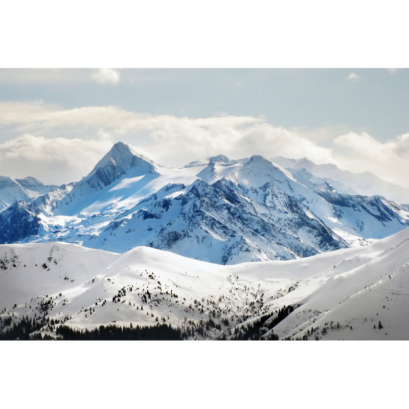 Snowy Mountain by Toos - No Frame Art Prints on Canvas, 30cm H x 46cm W