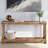 60" Narrow Natural Brown Solid Wood Console Table-529385080
