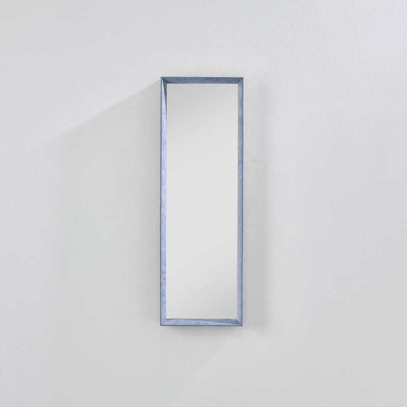 Nakira Solid Wood Rectangle Wall Mirror, Blue, 90cm x 30cm