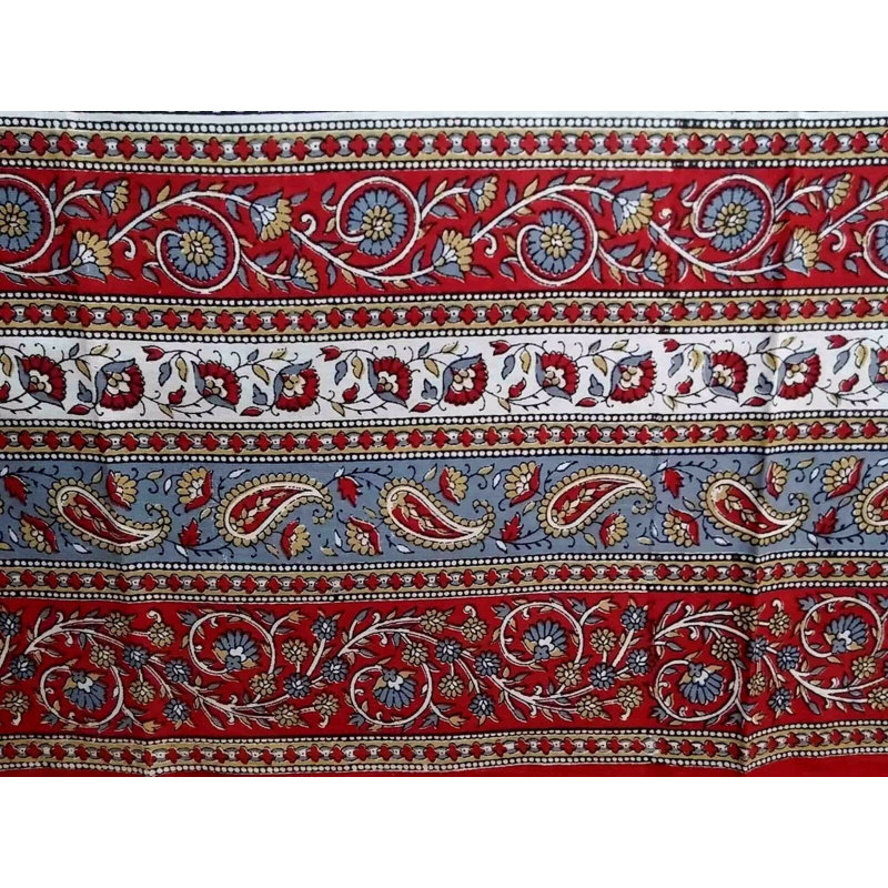 Tapisserie mandala en coton motif cachemire, H 64 po x l 88 po, Rouge / Mauve