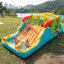 Glissade d'eau gonflable 19,83 pi x 8,83 pi pour enfants 3-12, parc aquatique gonflable 19,8 pi avec souffleur, glissade large, piscine, parcours d'obstacles, tunnel, cerceau, canons à eau