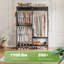 Open Wardrobe Closet Organizer - 117.5x43x193.5cm Free Standing with Adjustable Wire Shelves & Clothes Rail