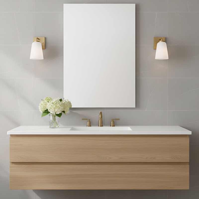 Miles Small Vanity from Generation Lighting , Satin Brass, White