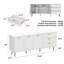 Buffet 70,9 "avec 3 portes et 3 tiroirs