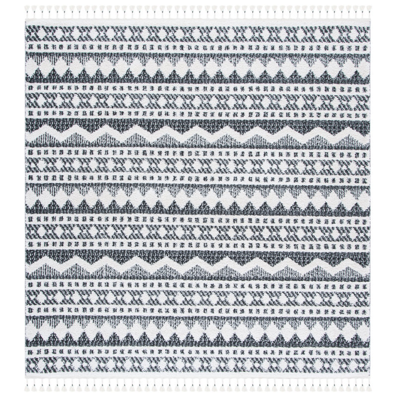 Wendt Moroccan Tassel Shag Performance Southwestern Rug, Square 6'7"