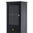 63" Tall Bathroom Storage Cabinet With Glass Doors, Free-Standing, Two Drawers, And Adjustable Shelves, MDF Board, Painted Black -  For Displaying Your Favorite Items-1375480677
