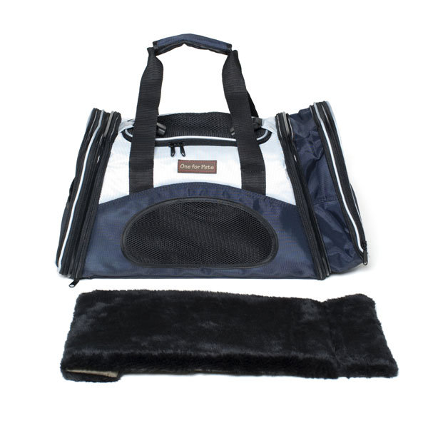 Sac de transport pour animaux extensible "The One Bag", Bleu marine, Grand (H 11,5 po x l 11,5 po x P 23 po)