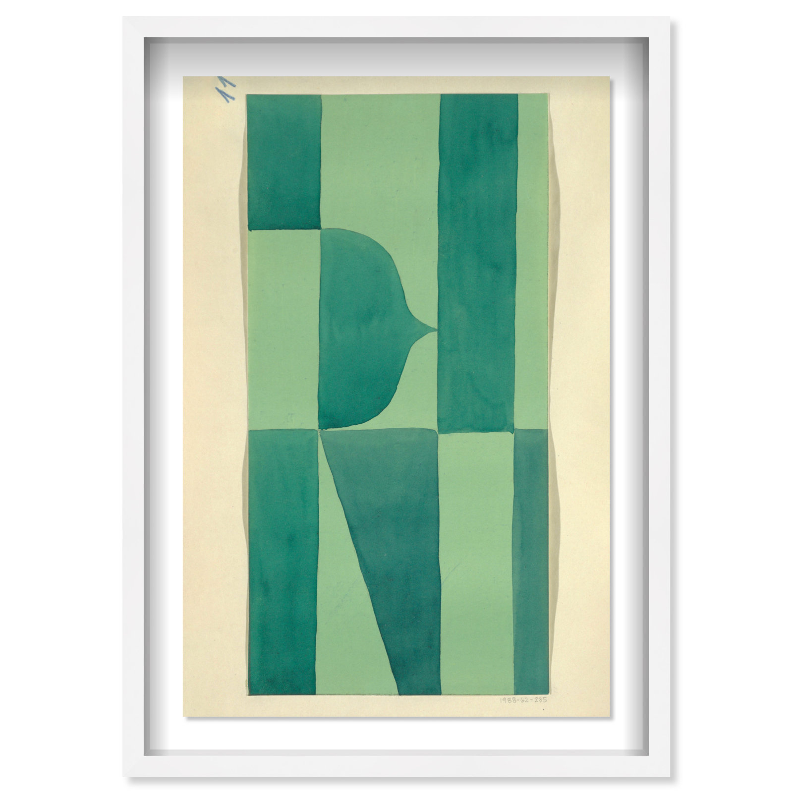 Green Abstract by Oliver Gal, White, 55" H x 37" W