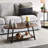 Jamestown Oval Coffee Table with Storage Shelf Mid Century Walnut Wood Grain and Metal Frame-784207998