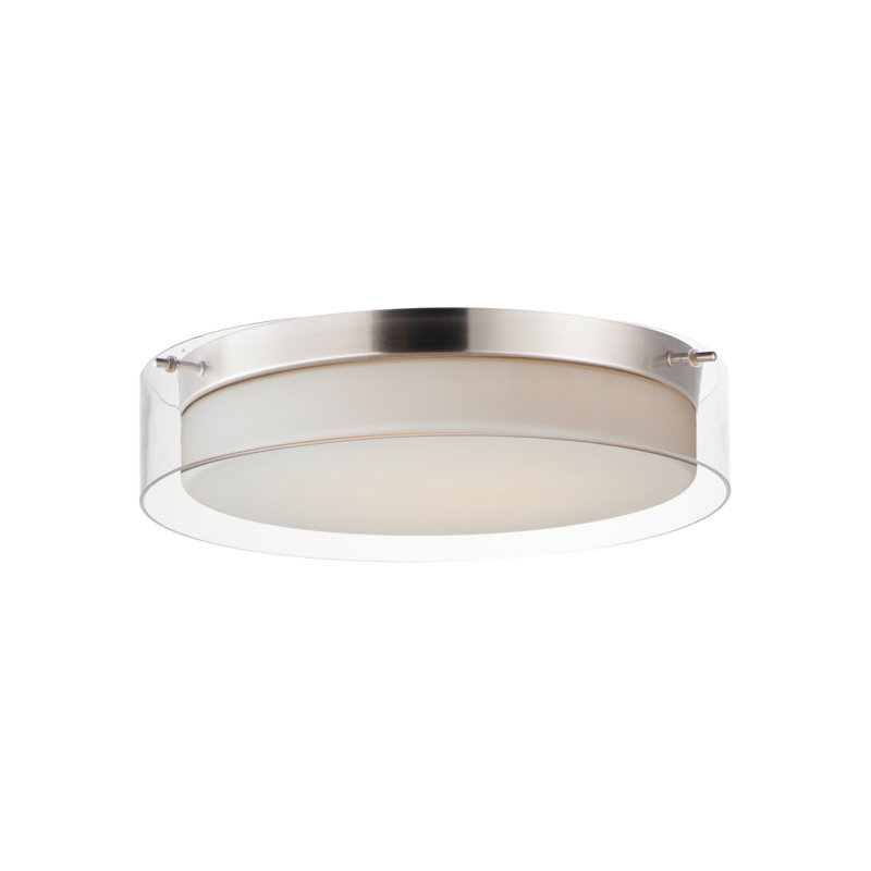 Ashwani Glass LED Flush Mount, Satin Nickel