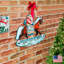 Décoration murale suspendue père noël en bois figurine cheval