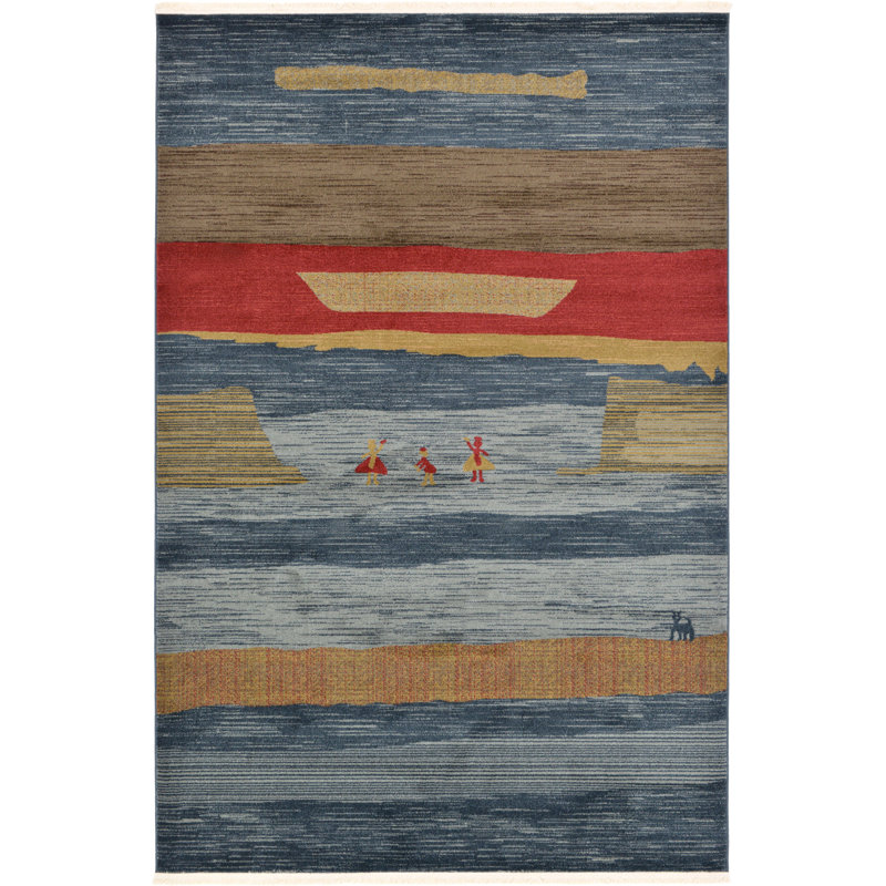 Tapis géométrique Abrigail, Rectangle 6 pi 1 po x 9 pi