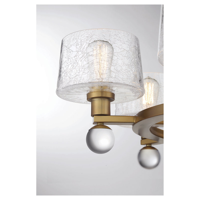 Lustre géométrique à 6 lumières Kirbyville, Laiton chaleureux