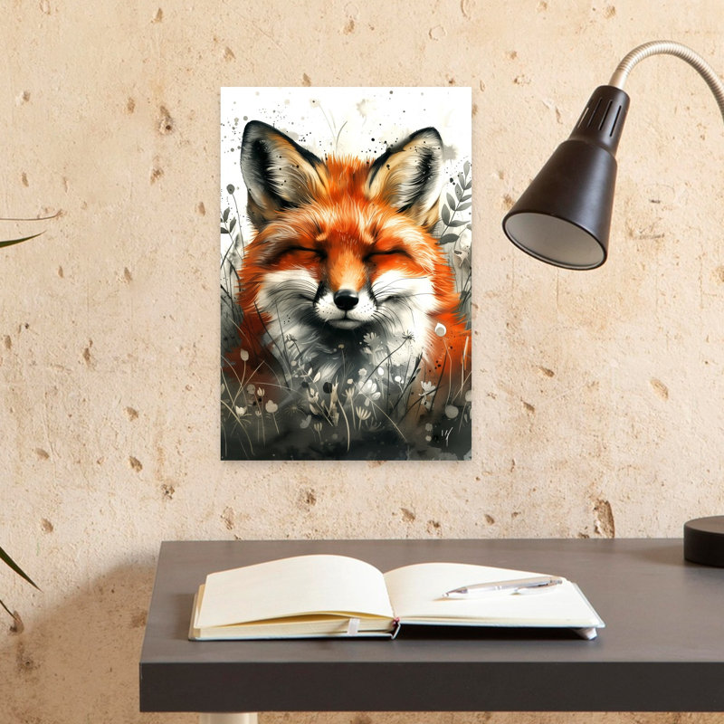 Aquarelle de renard serein, 18" H x 12" W