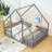 Wood House-Shaped Floor Bed With Guardrails-1670967923-1670967924