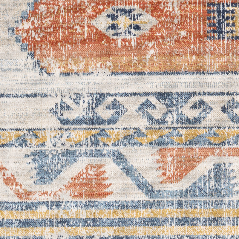 Arnauta Boho Burnt Orange Area Rug, Rectangle 200 x 275cm
