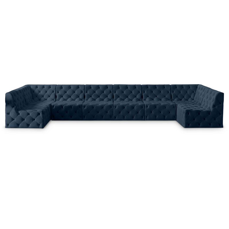 Canapé modulaire Klecka, Velours bleu marine
