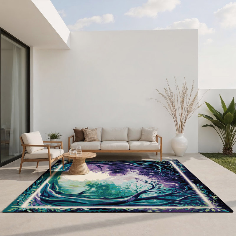 Shimmering Canopy Indoor And Outdoor Area Rug, Rectangle 5' x 7'