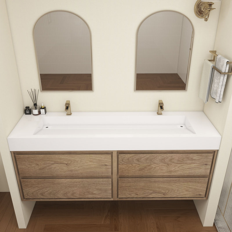 Victoria 84''Bathroom Vanity Base, Teak Oak