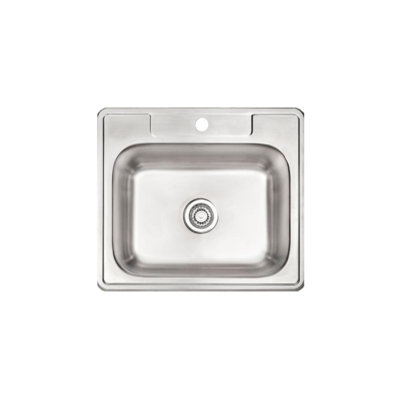 Évier de cuisine à simple cuve en acier inoxydable de 25 pouces (trou de robinet simple)