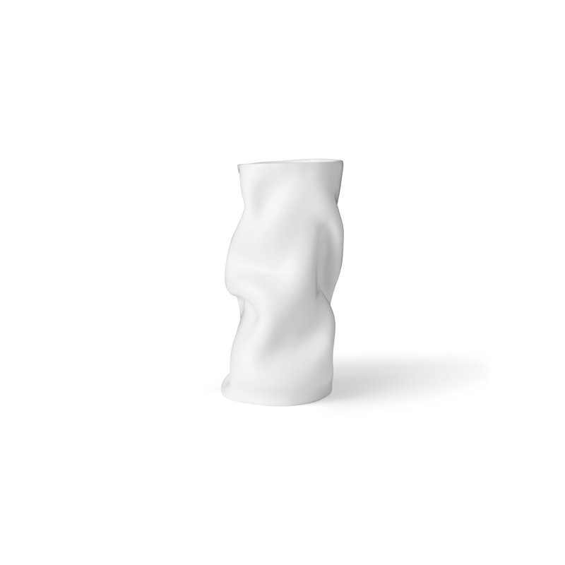Collapse Table Vase, 7.9" H x 6.3" W x 6.3" D, White