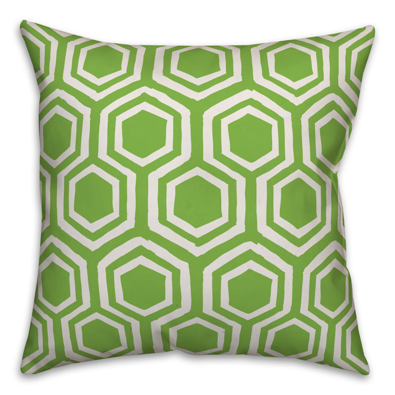  Coussin intérieur / extérieur Honeycomb, 20 po x 20 po, Pas de bourre, Vert clair / blanc