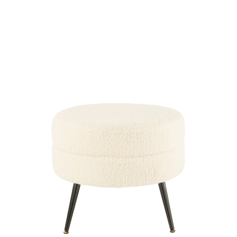 Glore Solid Wood Accent Stool, White