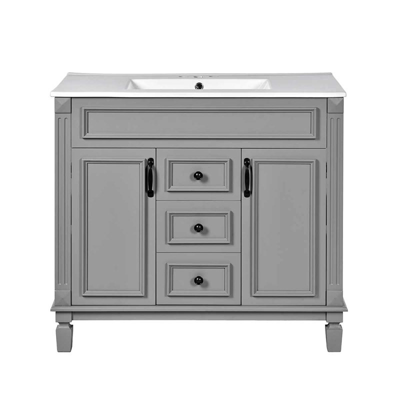 Ensemble de meuble-lavabo simple 36 po Darthula, Gris