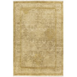 Victoria Wool Floral Area Rug in Gold