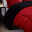 Édredon très grand rouge et noir - To, édredon l 102 po x L 86 po, matelassage carré de 12 po avec revers