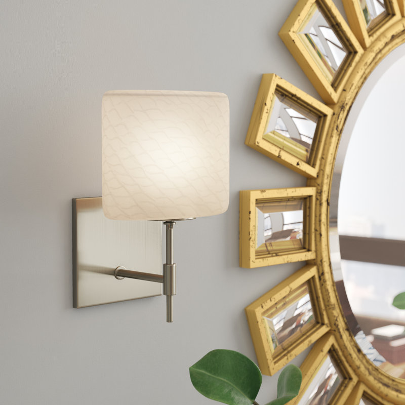 Casson 1 - Light Dimmable Armed Sconce, Brushed Nickel, Ribbon, No