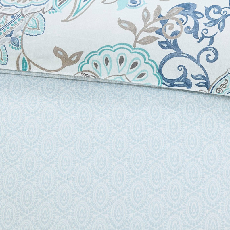 Housse de couette pour grand lit avec literie en coton à imprimé géométrique coloré deux tons