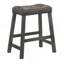 Ensemble de tabouret de bar rustique en bois de 2 à 25 pouces avec siège en cuir, finition vieillie et structure robuste-678156583