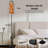  68.5" Standing Floor Lamp basketball balls brown Dimmable Metal Pole Lamp with Linen Lampshade LED Bulb Included