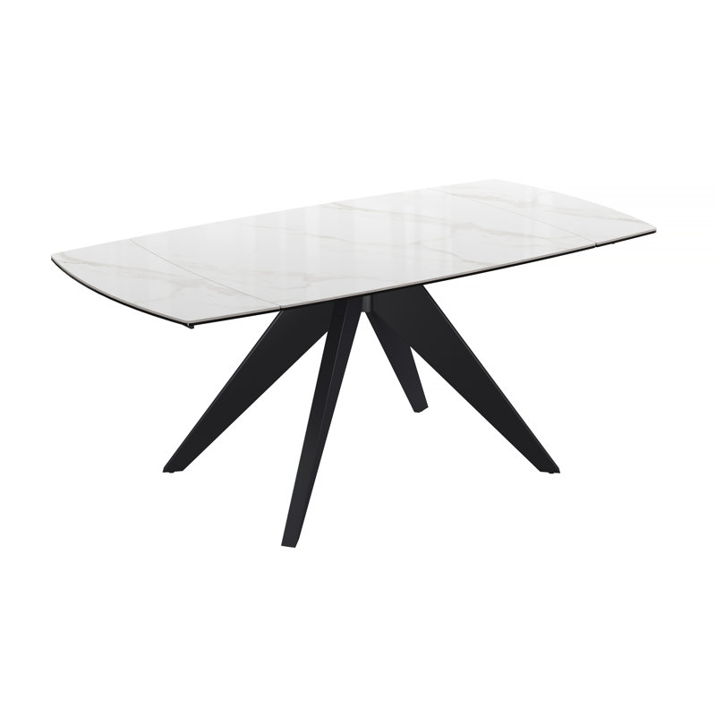Baugus 120-180cm Ceramic Extending Dining Table, White