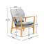 Fauteuil à boutons Mid-Century - gris, attrayant fauteuil club moderne en bois gris avec coussin décoratif-376669065-376669070