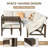 8 Pieces Outdoor L-Shaped Furniture Sets With Dinng Table,2 Ottomans,Large Waterproof Cover, 6.5" Olefin Beige Cushions-2041998692
