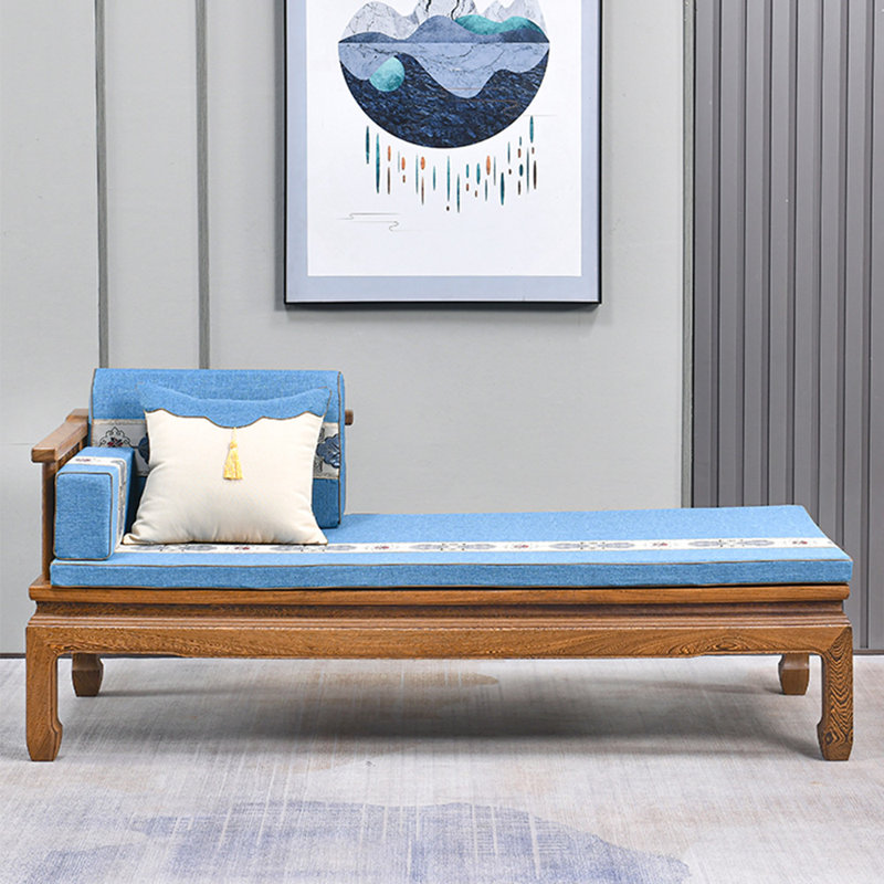 Chaise longue élégante en bois massif, Orienté à gauche (vu de face)