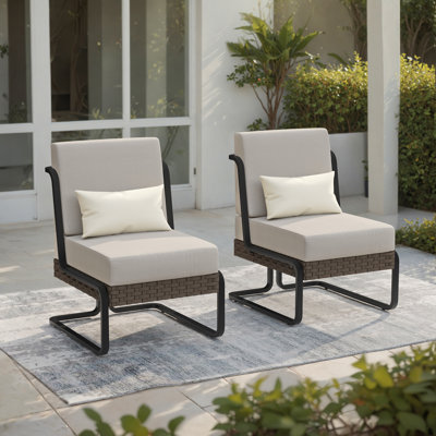 Patio Aluminum Chair With Cushions (Set Of 2)