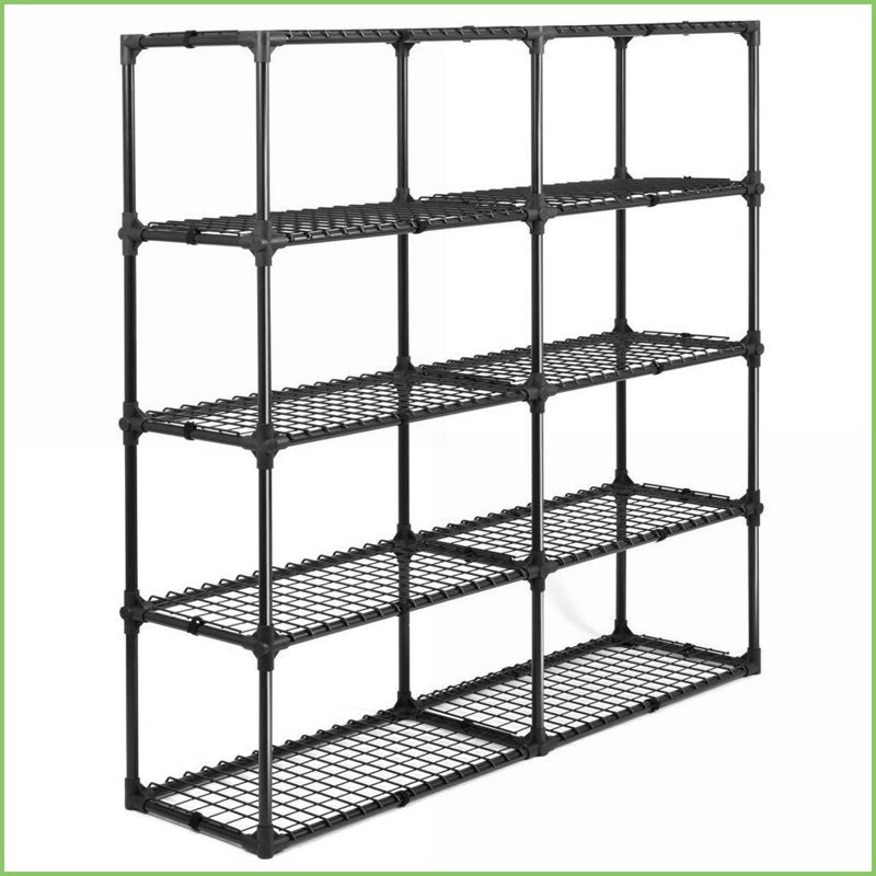 5-Shelf Wire Shelving Unit 2-Pack | Heavy Duty Black Steel